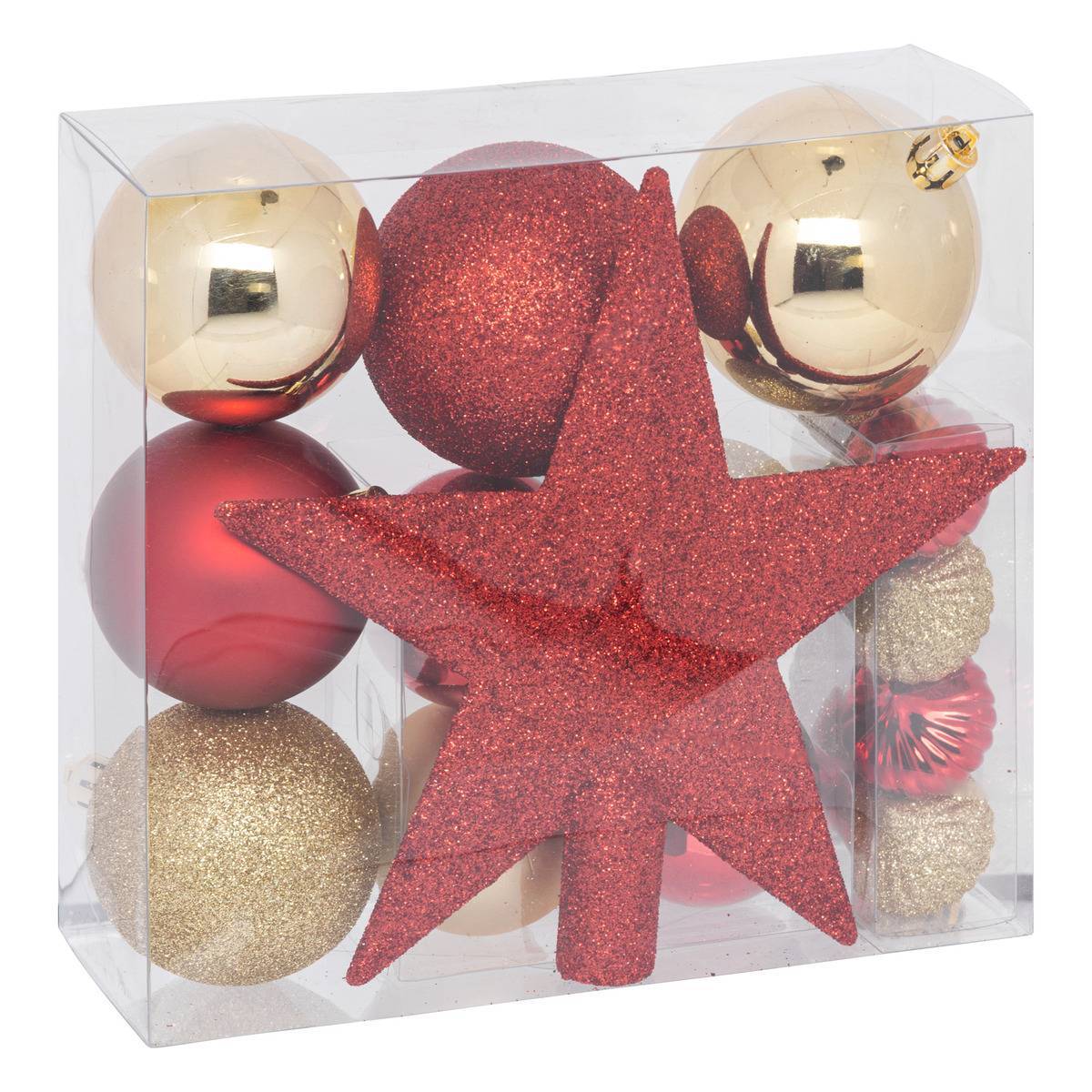 Atmosphera - Kit de sapin "Colorama de Noël" 18 pièces rouge/or - Atmosphera Créateur d'intérieur - Imagen 1