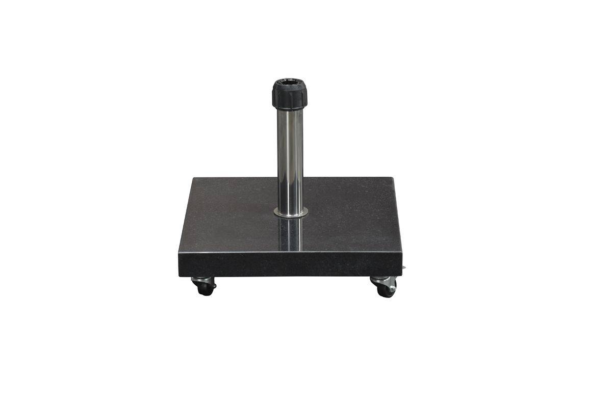 Pied de parasol en granit Eureka - 40 kg - noir poli - mobile - Image 2