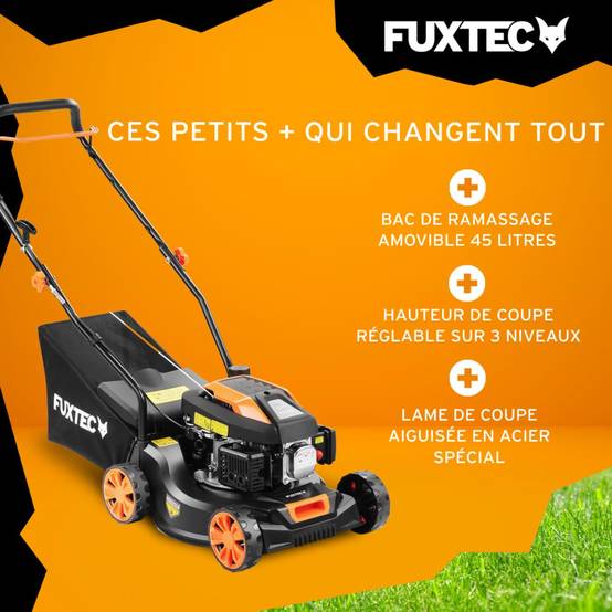 FUXTEC - Tondeuse à gazon poussée thermique 40,6cm 80cm3 - FX-RM4180 Fuxtec - 45L - Image 3