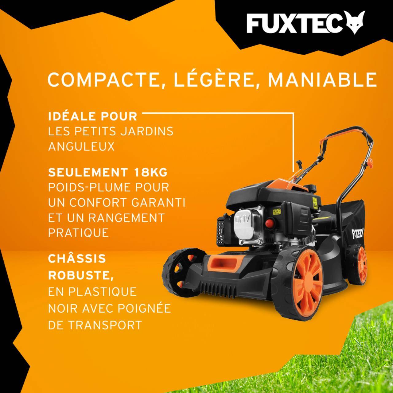 FUXTEC - Tondeuse à gazon poussée thermique 40,6cm 80cm3 - FX-RM4180 Fuxtec - 45L - Image 4