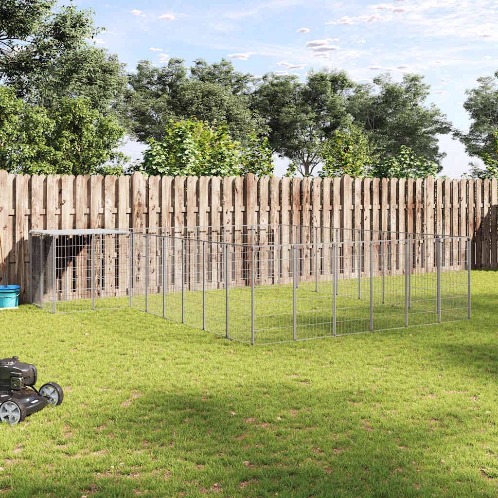 Vidaxl - Chenil Argenté 15,73 m² Acier vidaXL 3082233 - Imagen 1