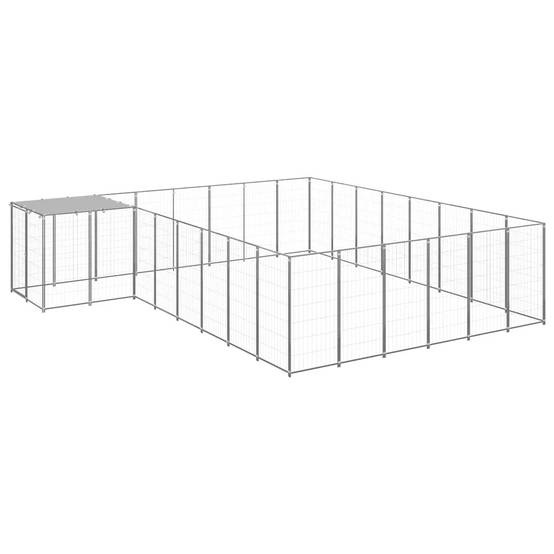 Vidaxl - Chenil Argenté 15,73 m² Acier vidaXL 3082233 - Imagen 2
