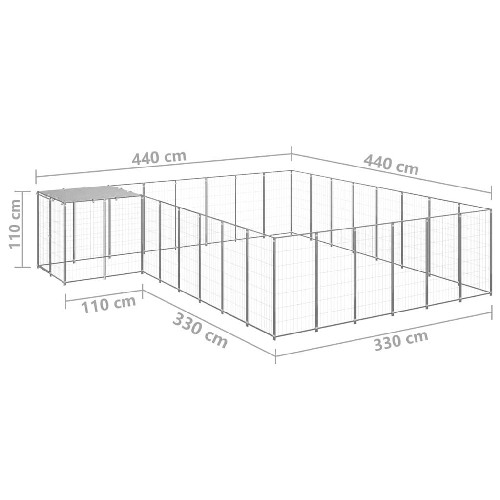 Vidaxl - Chenil Argenté 15,73 m² Acier vidaXL 3082233 - Imagen 3