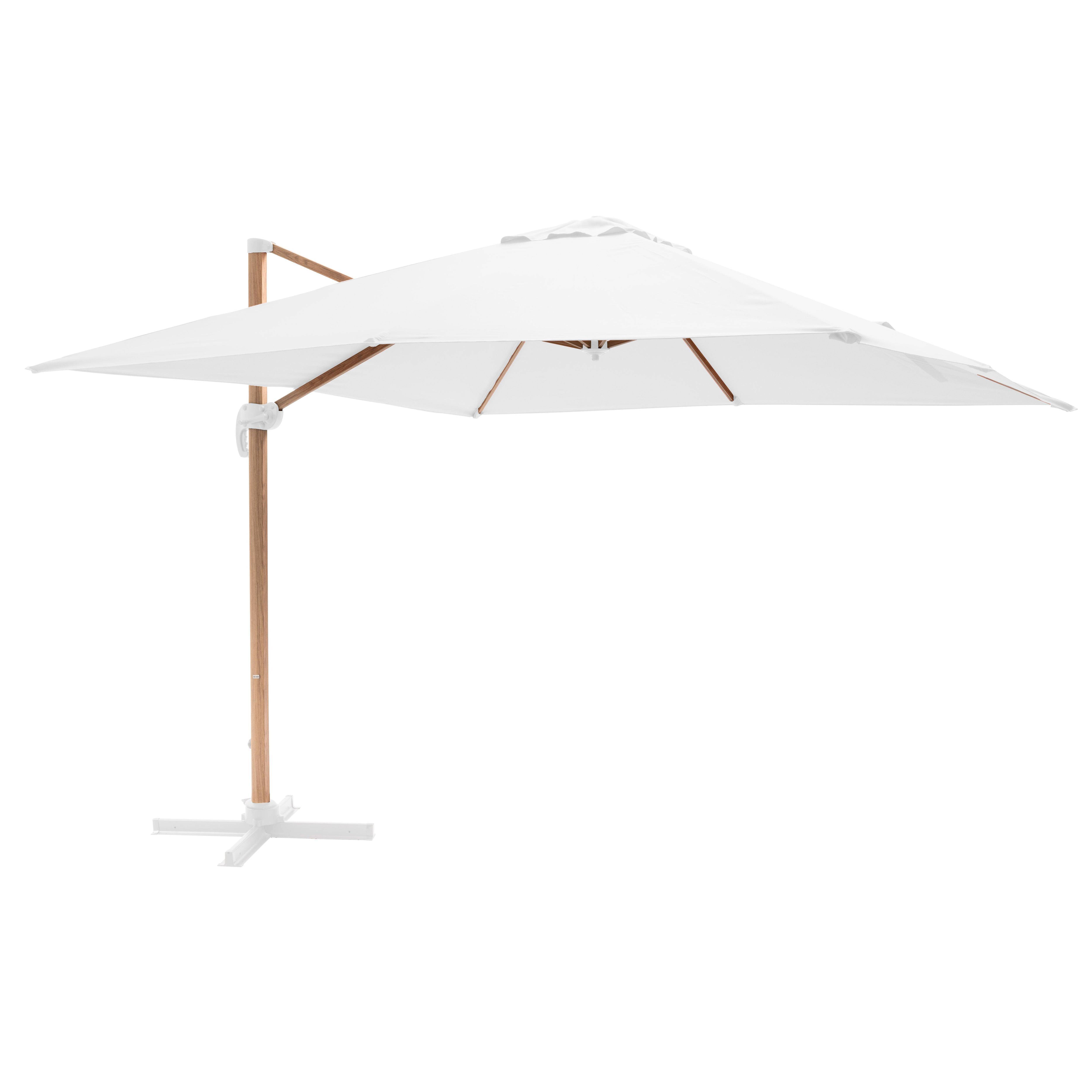 Oviala - Parasol déporté carré 3x3m effet bois écru Brescia - Oviala - Image 1