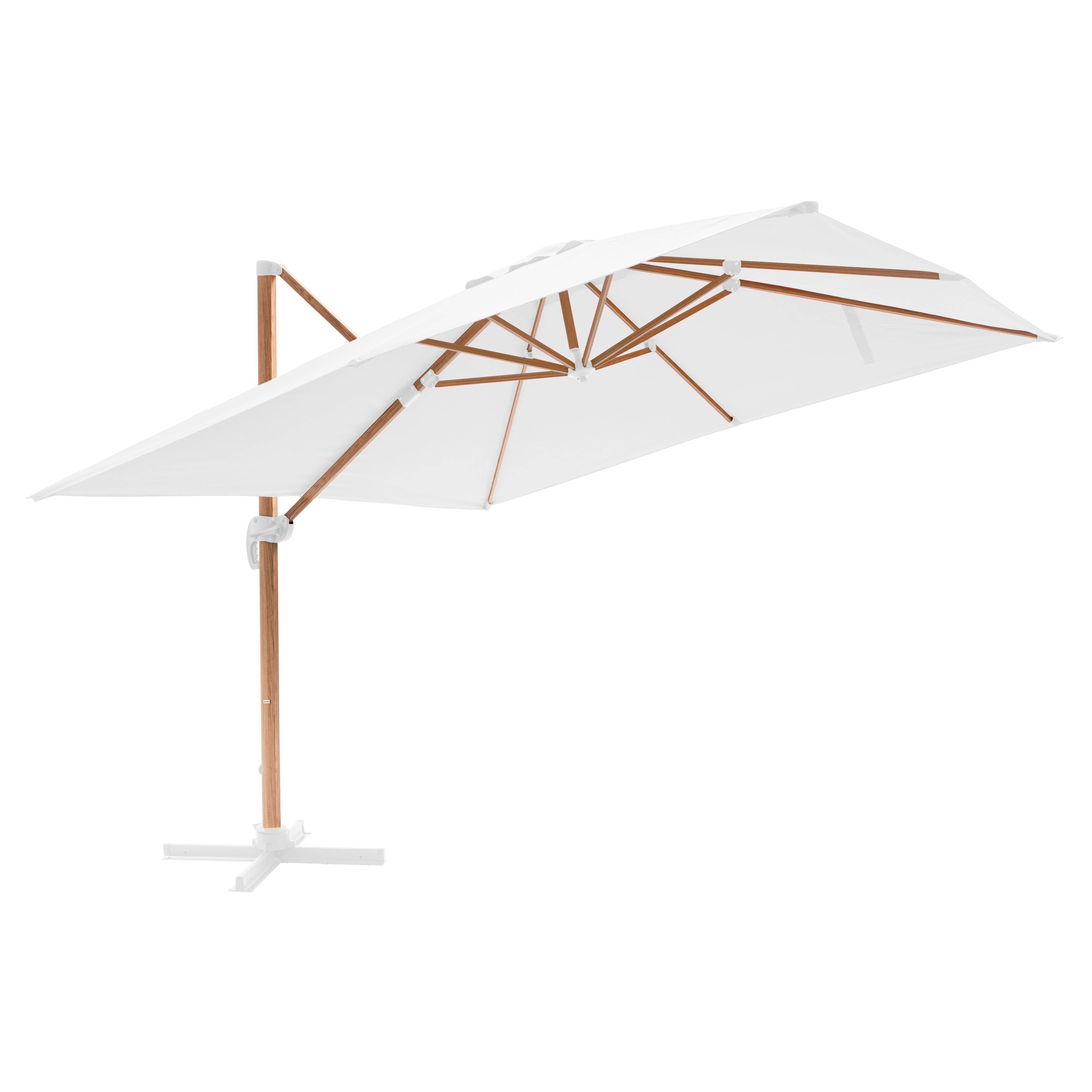 Oviala - Parasol déporté carré 3x3m effet bois écru Brescia - Oviala - Image 3