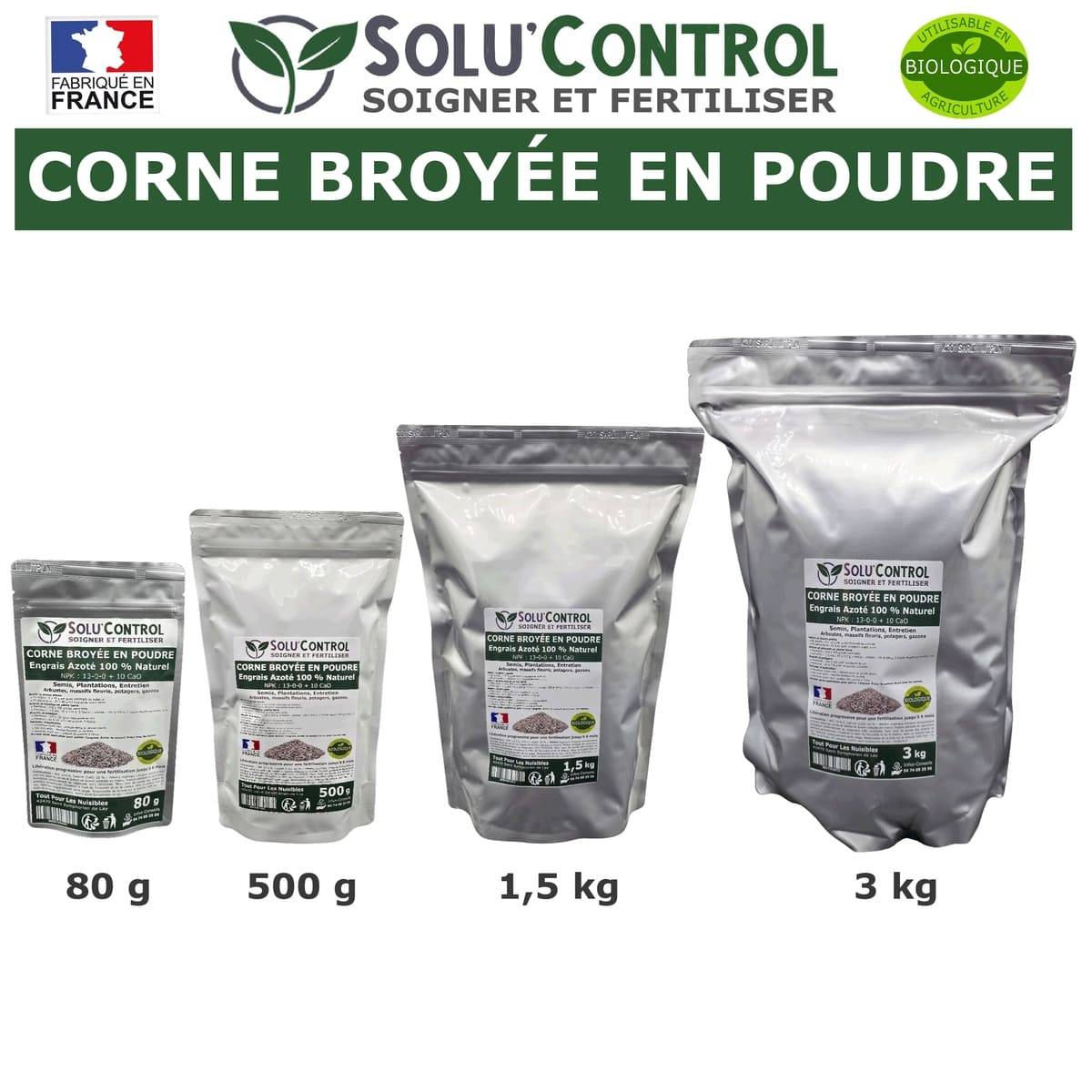 SOLU’CONTROL - 500 g de Corne Broyée en Poudre - Engrais Azoté 100% Naturel-UAB - Image 6
