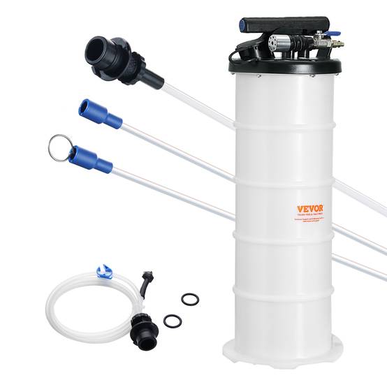 VEVOR Extracteur fluide 6,5L pompe aspiration vidange huile moteur pneumatique/manuel, jauge. - Image 1
