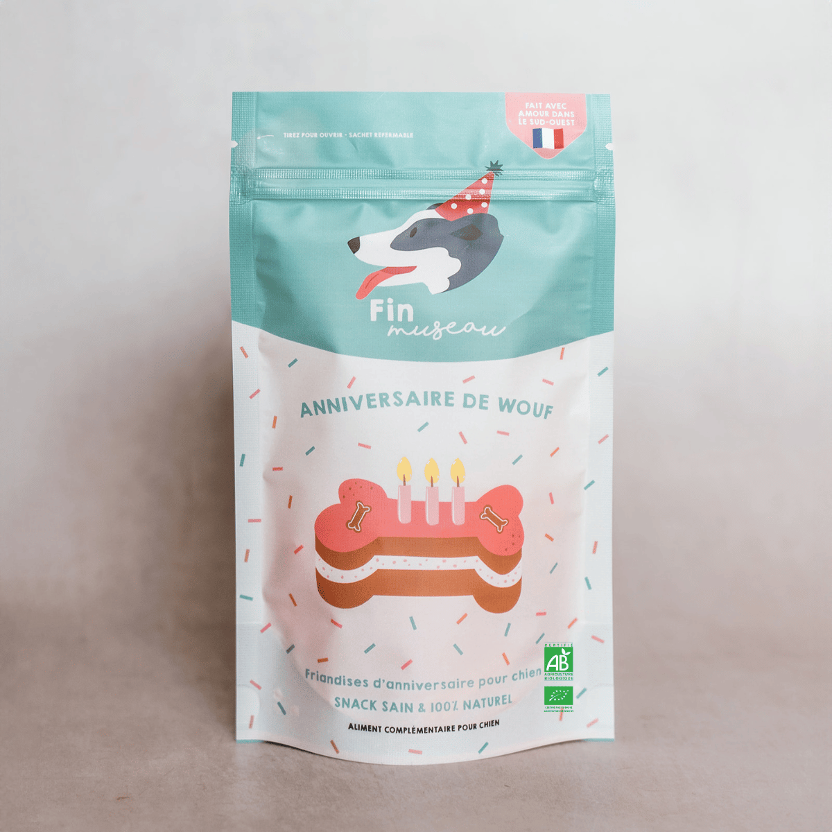 Fin Museau - Friandises Bio Sans Céréales "Anniversaire" Beurre de Cacahuète pour Chien - Imagen 2