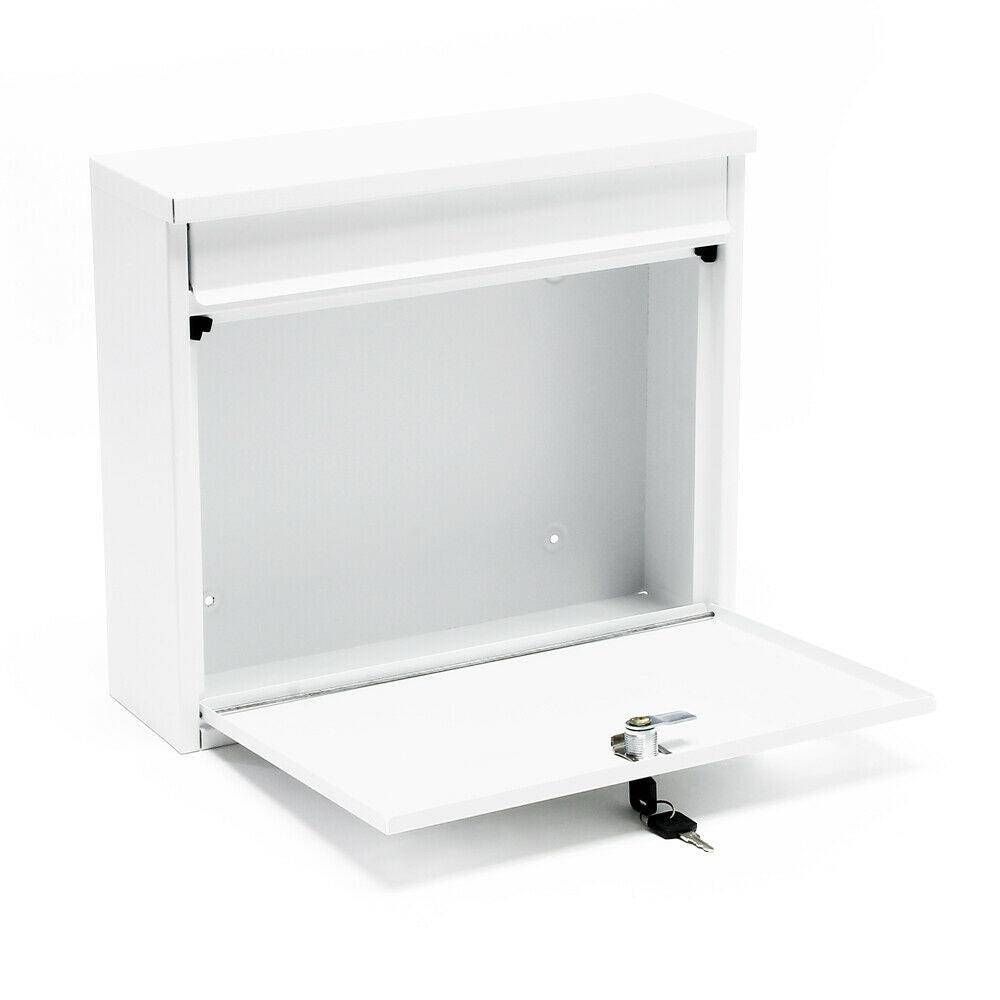 Helloshop26 - Boite aux lettres design boite postale murale design 32 x 36 x 11,5 cm blanc - Imagen 2