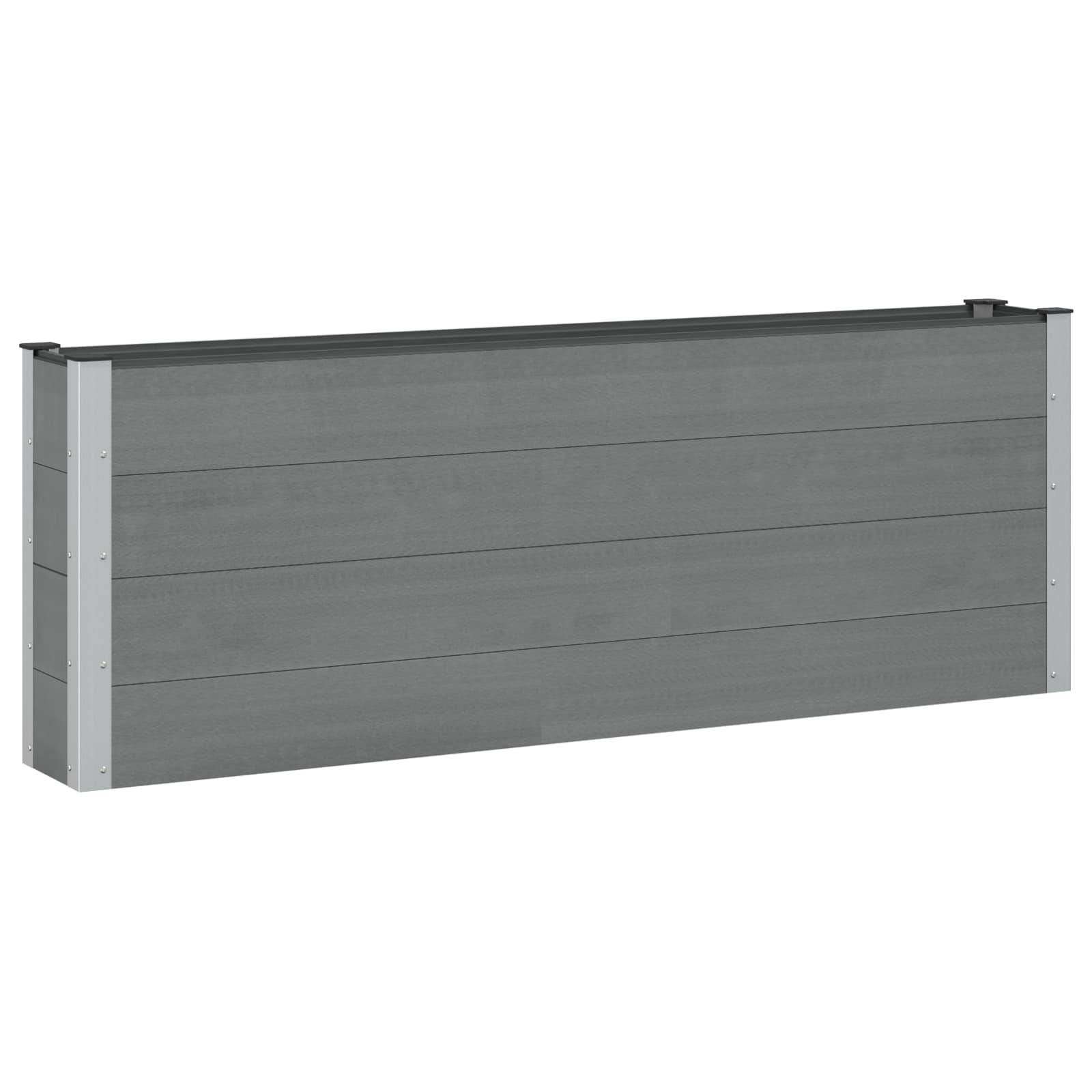 ComfortXL - Haut potager surélevé WPC aluminium extérieur plantation légumes 200x72cm noir - ComfortXL Outdoor Living - Image 1
