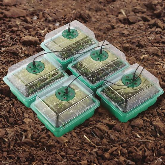 Kit de germination - Set de 5 Plateaux pour semis avec lumière LED de croissance - Image 4