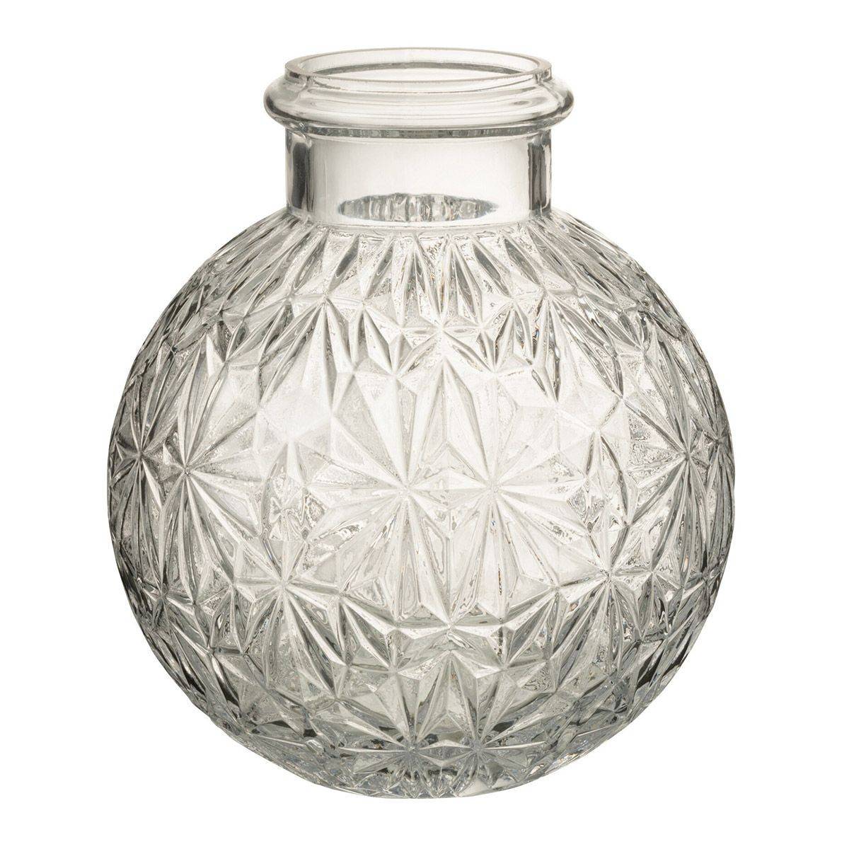 Vase Design en Verre "Diamant" 18cm Transparent - Image 1