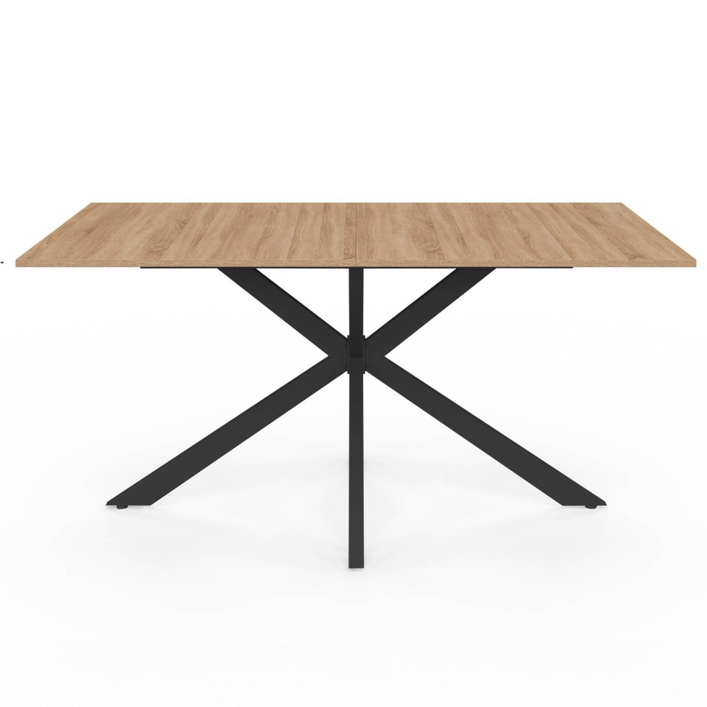 Table à manger rectangle ALIX 8 personnes pied araignée bois et noir 160 cm - Image 3