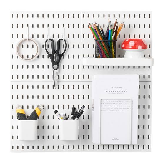 VEVOR Panneau perforé mural 280x280mm, plastique, 4 panneaux, blanc. - Image 9