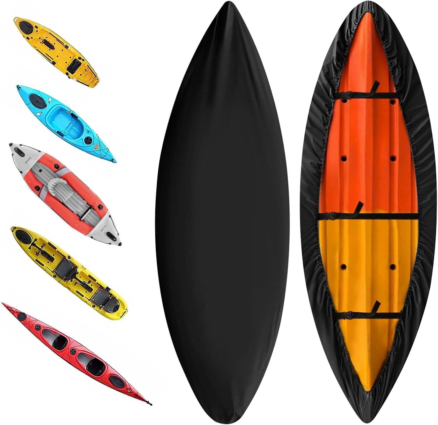 IntiMeg - Housse de protection noire pour 3,6-4 m, imperméable 210D, pour canoë, bateau, , , planche, protection solaire IntiMeg - Image 3