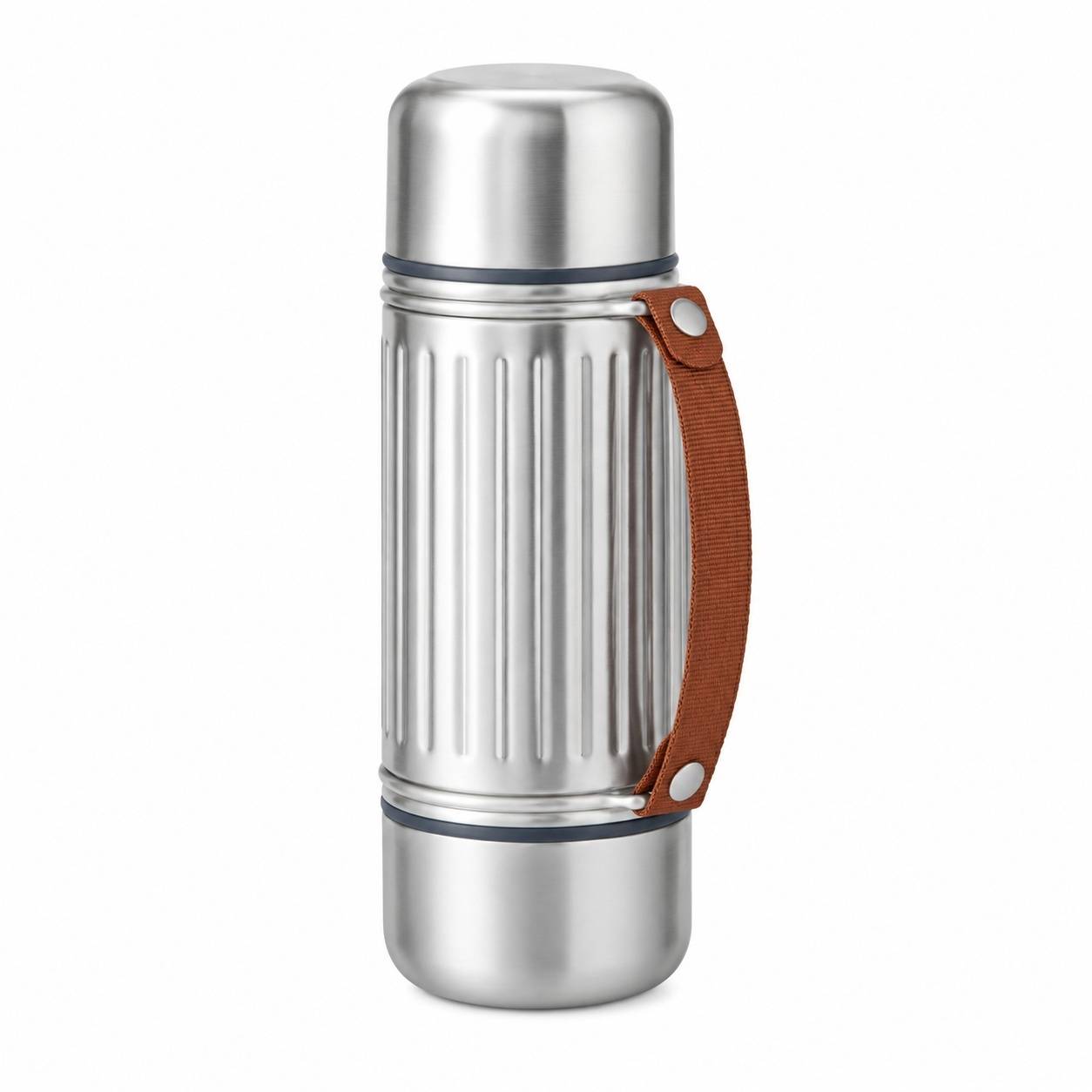 Bouteille Isotherme Acier Inoxydable 1L pour 2 Personnes Avec 2 Gobelets Étanche Isolation 24h - Image 1