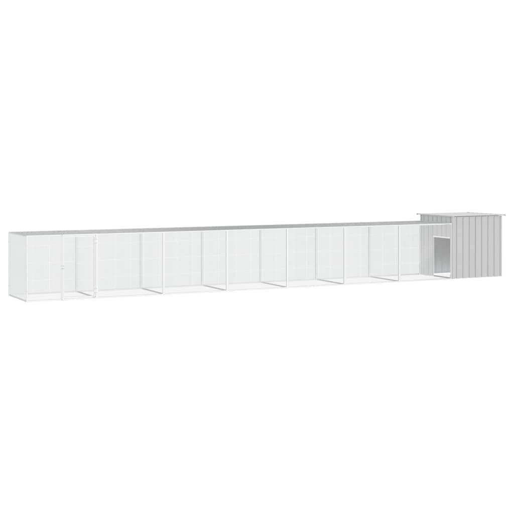 ComfortXL - Cage Poules Acier Galvanisé Extérieur Volailles Parc Modulable 700x91x100cm Gris - ComfortXL Outdoor Living