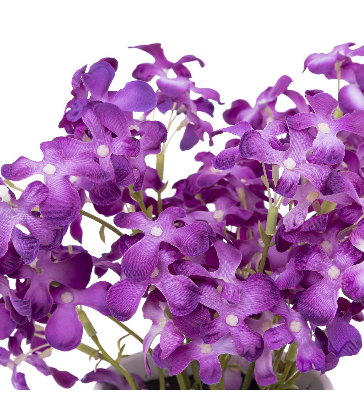 Plante artificielle Violette des bois Pot en céramique blanche H 27 cm - Imagen 2