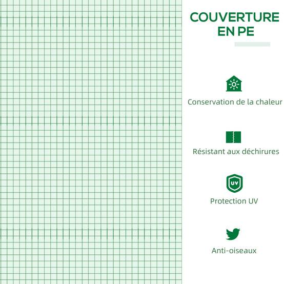 Outsunny - Mini serre de jardin 180x60x60cm 3 fenêtres zippées et enroulables couverture plastique cadre acier vert foncé - Outsunny - Image 6