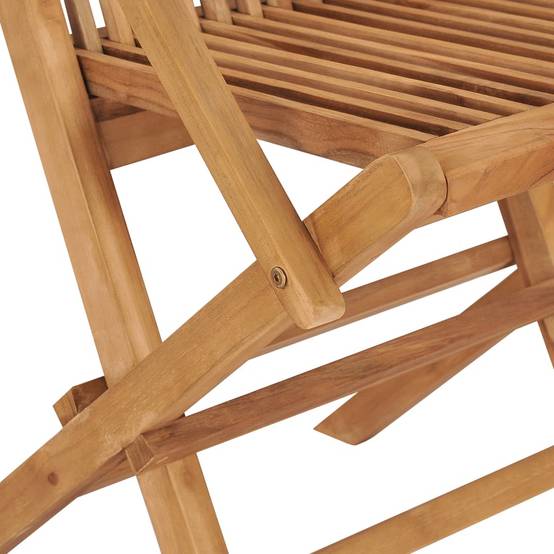 Lot de 2 Chaises de jardin et coussins - Chaises d'extérieur - Fauteuils de jardin blanc crème Teck massif-JU12634 - Image 8