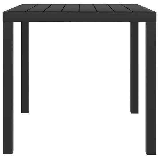 Table de jardin Aluminium et WPC Noir 80 x 80 x 74 cm - PANGIVO - Image 2