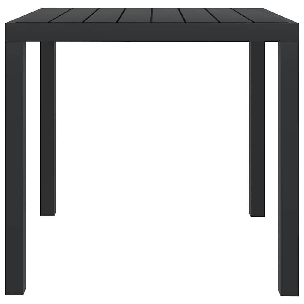 Table de jardin Aluminium et WPC Noir 80 x 80 x 74 cm - PANGIVO - Image 2