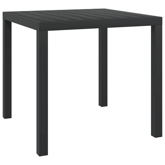 Table de jardin Aluminium et WPC Noir 80 x 80 x 74 cm - PANGIVO - Image 1