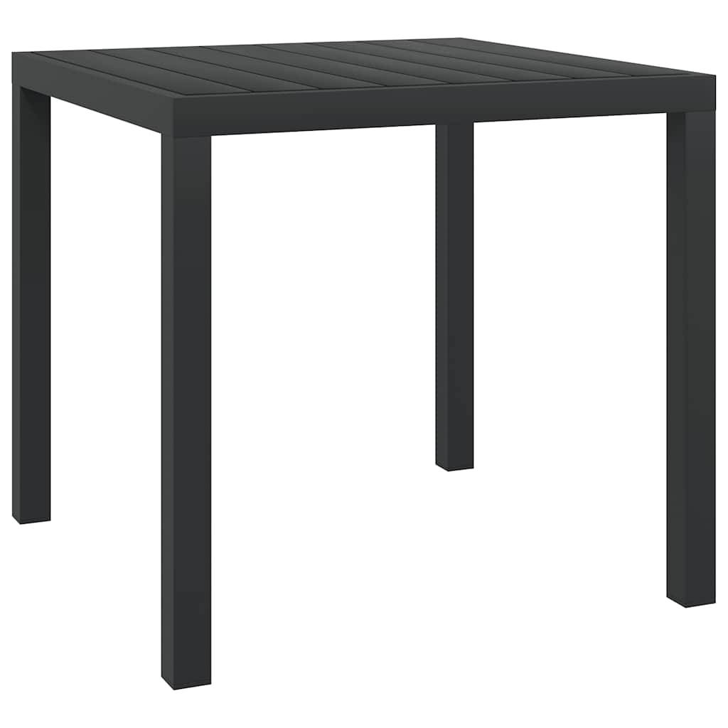 Table de jardin Aluminium et WPC Noir 80 x 80 x 74 cm - PANGIVO - Image 1