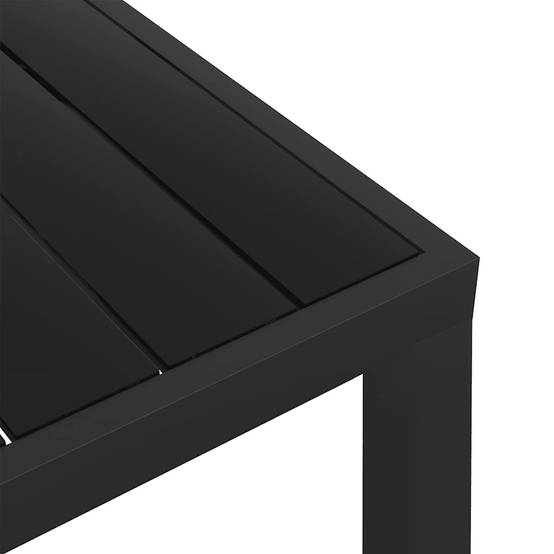 Table de jardin Aluminium et WPC Noir 80 x 80 x 74 cm - PANGIVO - Image 4