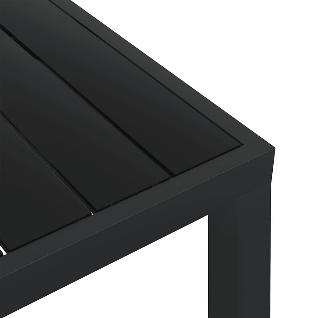 Table de jardin Aluminium et WPC Noir 80 x 80 x 74 cm - PANGIVO - Image 4