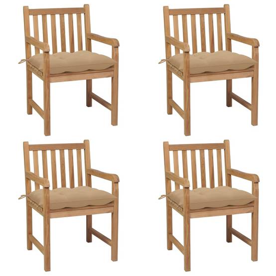 Chaises de jardin teck beige 58 x 60 x 90 cm - PANGIVO - Image 1