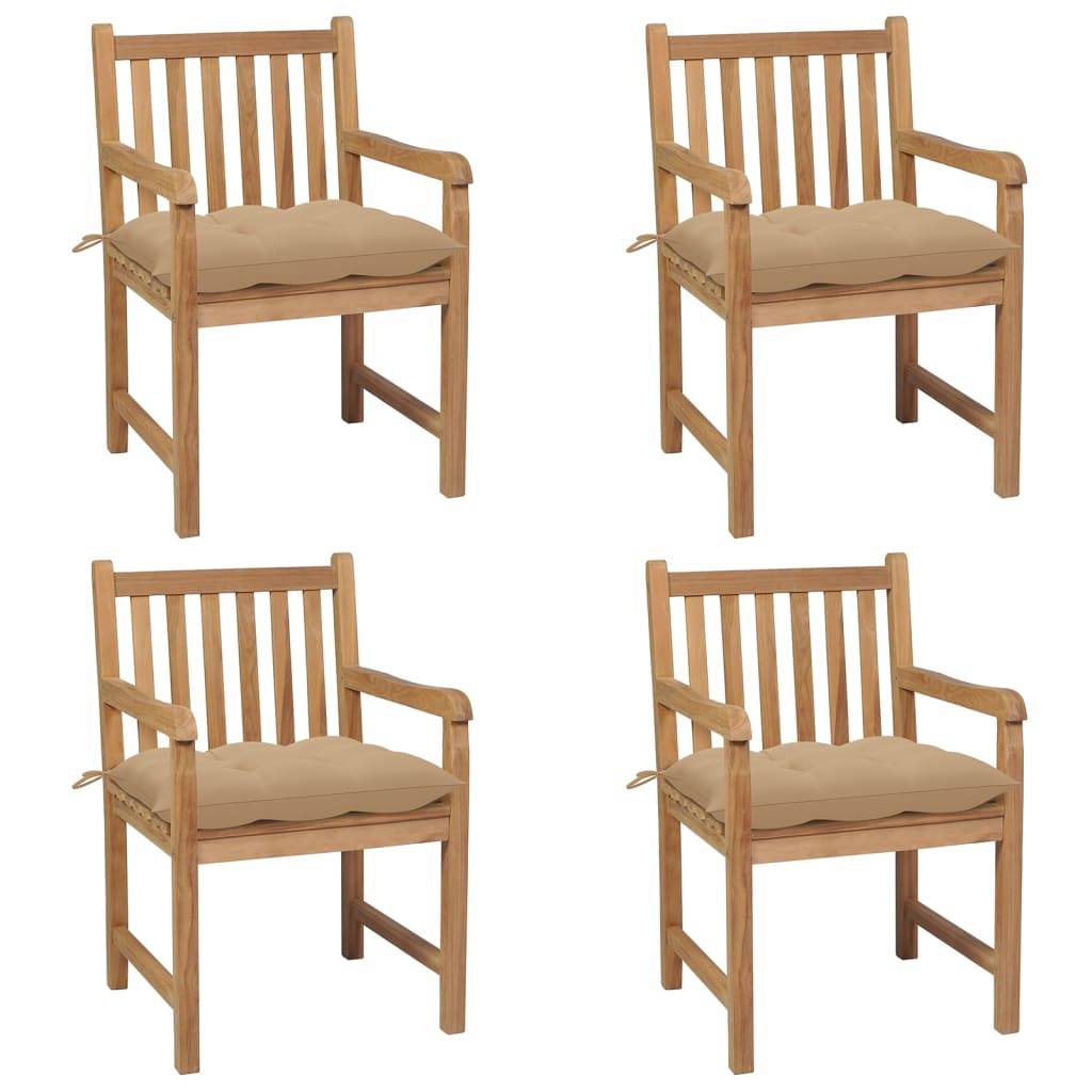 Chaises de jardin teck beige 58 x 60 x 90 cm - PANGIVO - Image 1