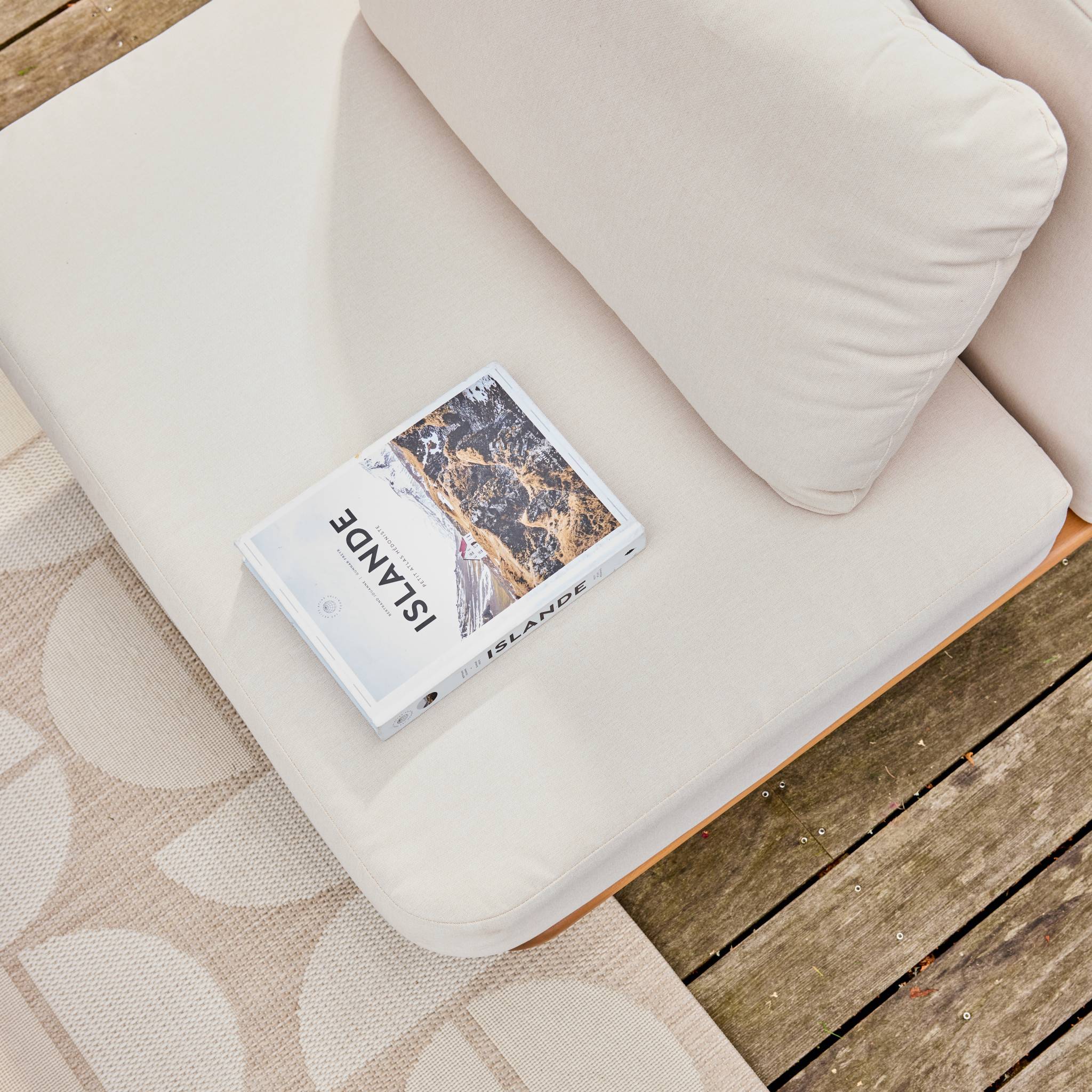 sweeek - Salon de jardin bois d'acacia et tissu beige 4 places - Armonia | sweeek - Image 6