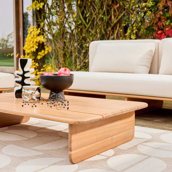 sweeek - Salon de jardin bois d'acacia et tissu beige 4 places - Armonia | sweeek - Image 5