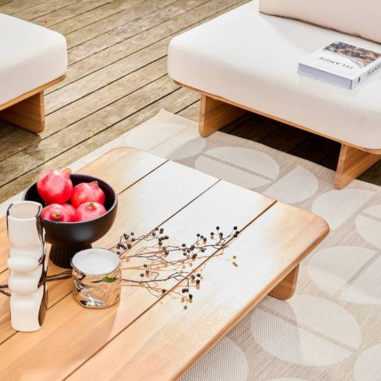 sweeek - Salon de jardin bois d'acacia et tissu beige 4 places - Armonia | sweeek - Image 4
