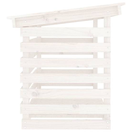 Abri bûches extérieur Bois de Pin Massif avec Toit Stockage bois de chauffage 108x73x79 cm Blanc - ComfortXL Outdoor Living - Image 6