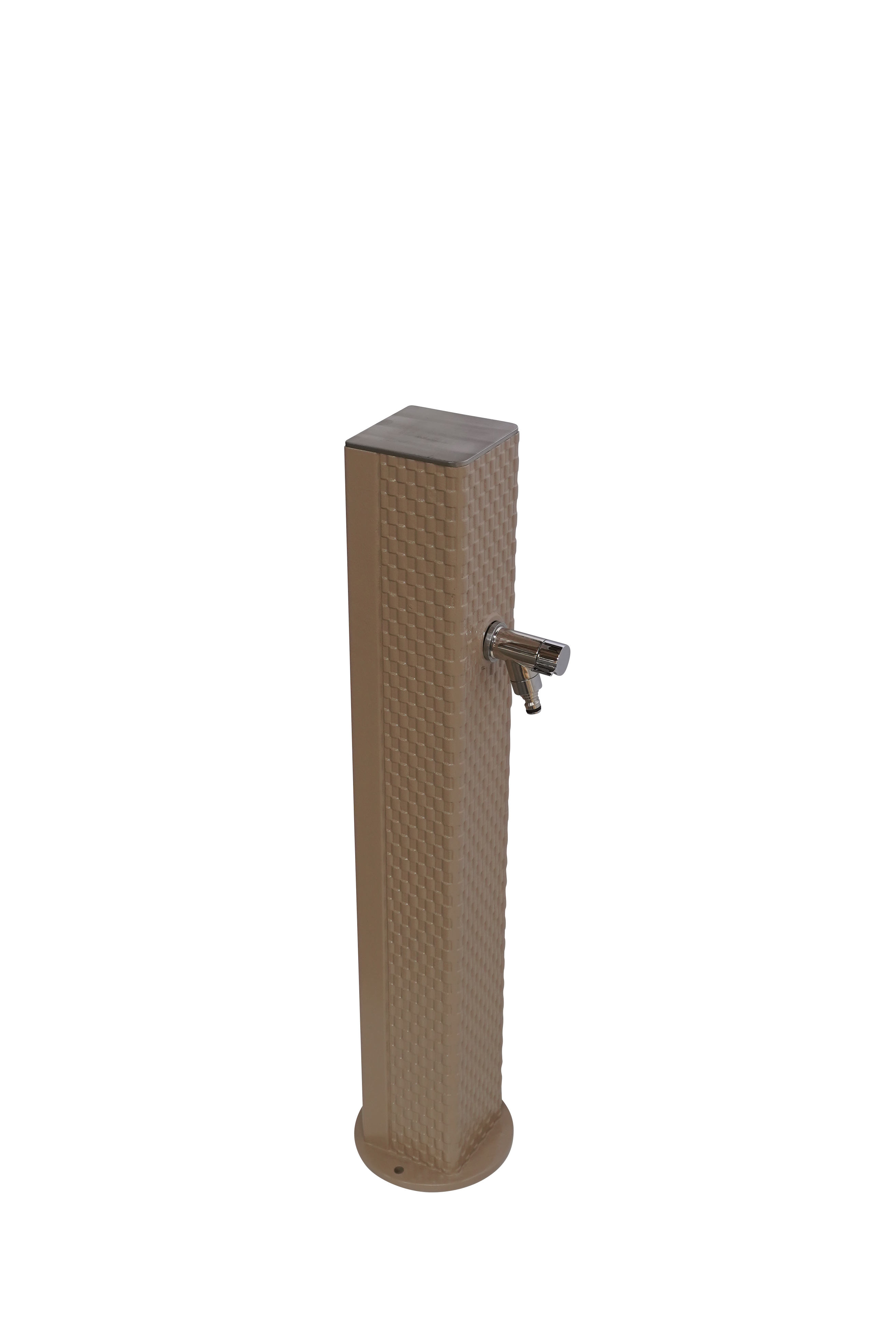Fontaine borne pixel sans vasque taupe avec robinet rounded Dommartin H. 92cm X L. 20cm - Imagen 3