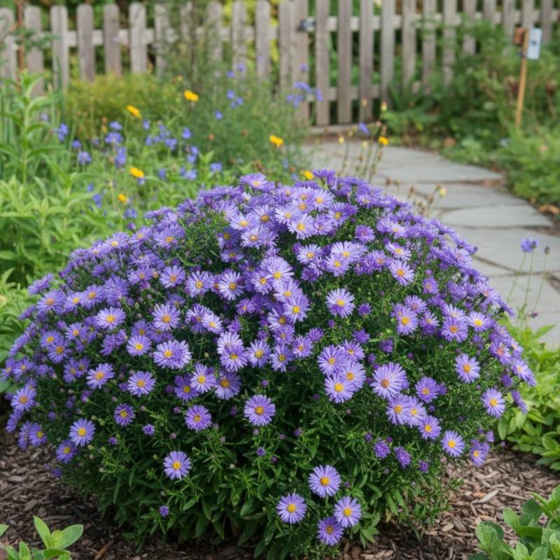Aster grand d'automne Audrey, Aster Novi-belgii à fleurs Bleue/ - feuillage Caduc - Godet - 5/20 cm - Imagen 1