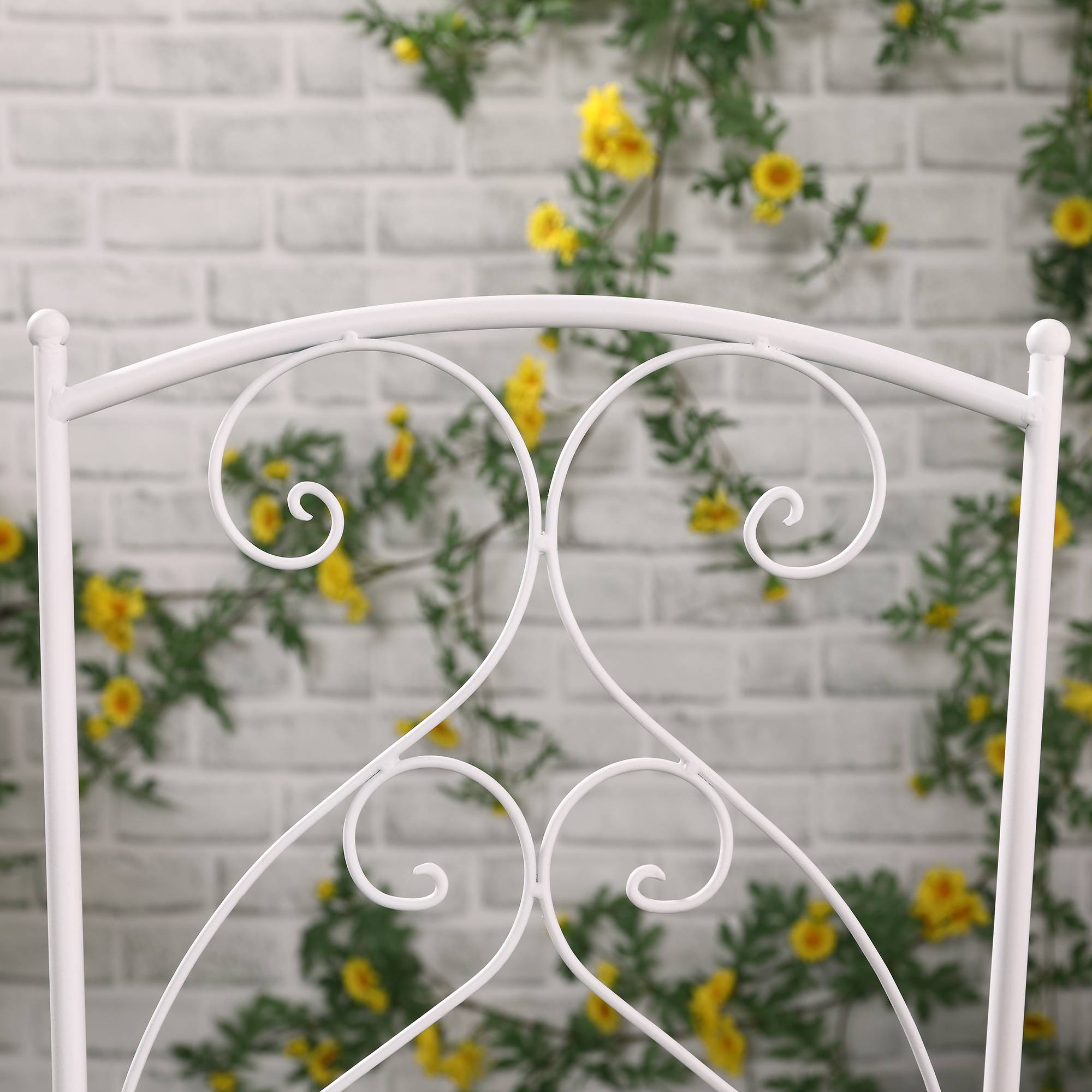 Outsunny - Ensemble de jardin bistro 3 pièces 2 chaises pliantes et table ronde - métal époxy, plateau mosaïque - blanc - Outsunny - Imagen 6