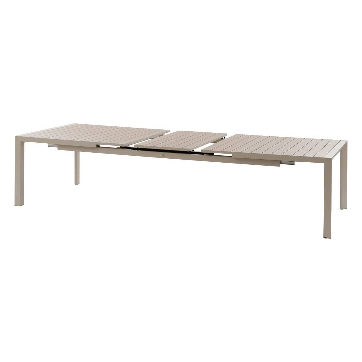Hesperide - Table de jardin extensible "Évasion" effet bois lin & argile 14 places lates en aluminium - Hespéride - Image 5