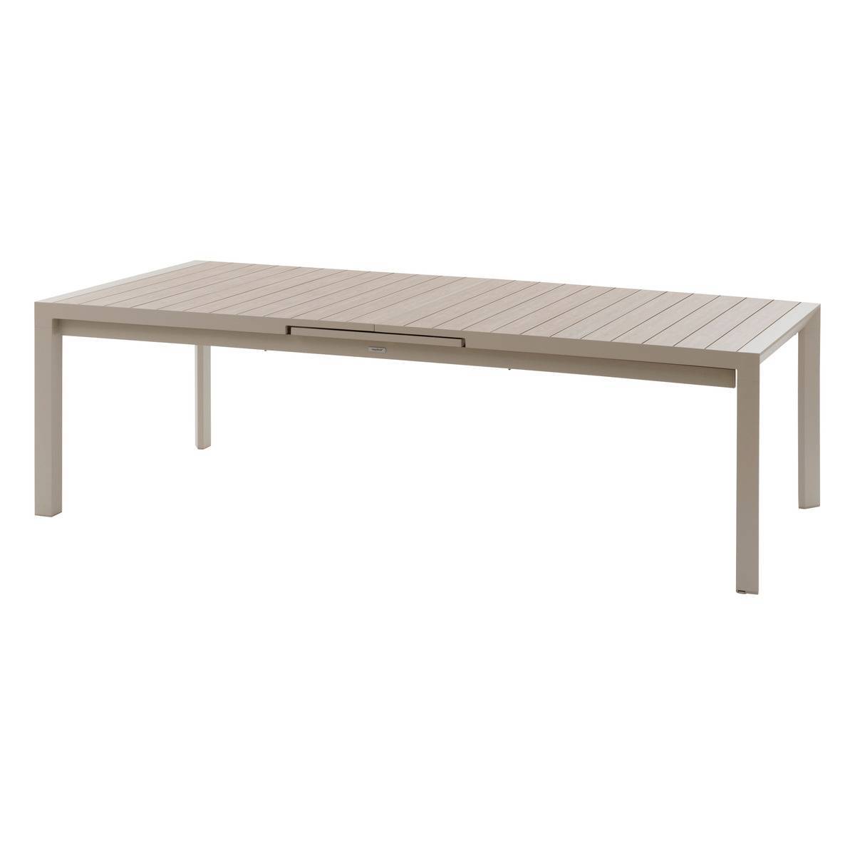 Hesperide - Table de jardin extensible "Évasion" effet bois lin & argile 14 places lates en aluminium - Hespéride - Image 2