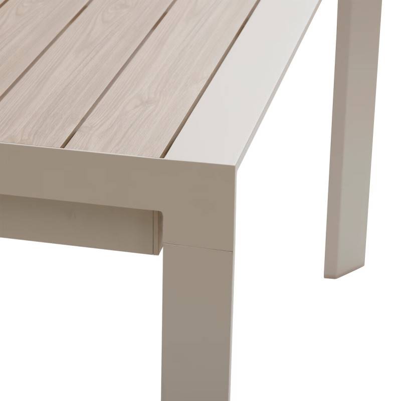 Hesperide - Table de jardin extensible "Évasion" effet bois lin & argile 14 places lates en aluminium - Hespéride - Image 7