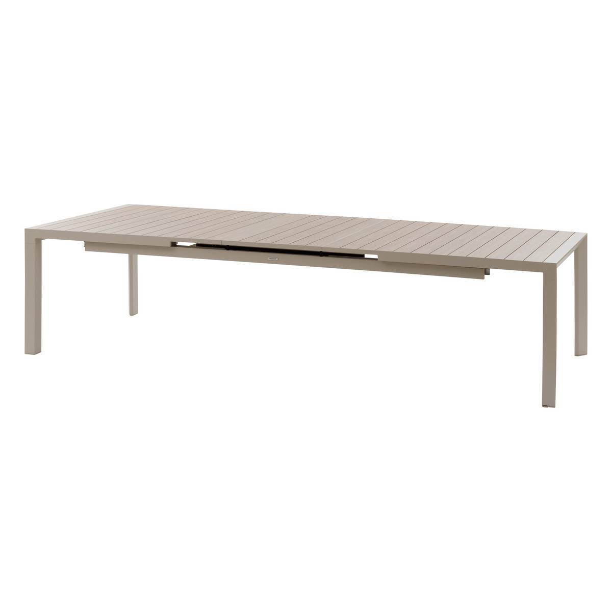 Hesperide - Table de jardin extensible "Évasion" effet bois lin & argile 14 places lates en aluminium - Hespéride - Image 3