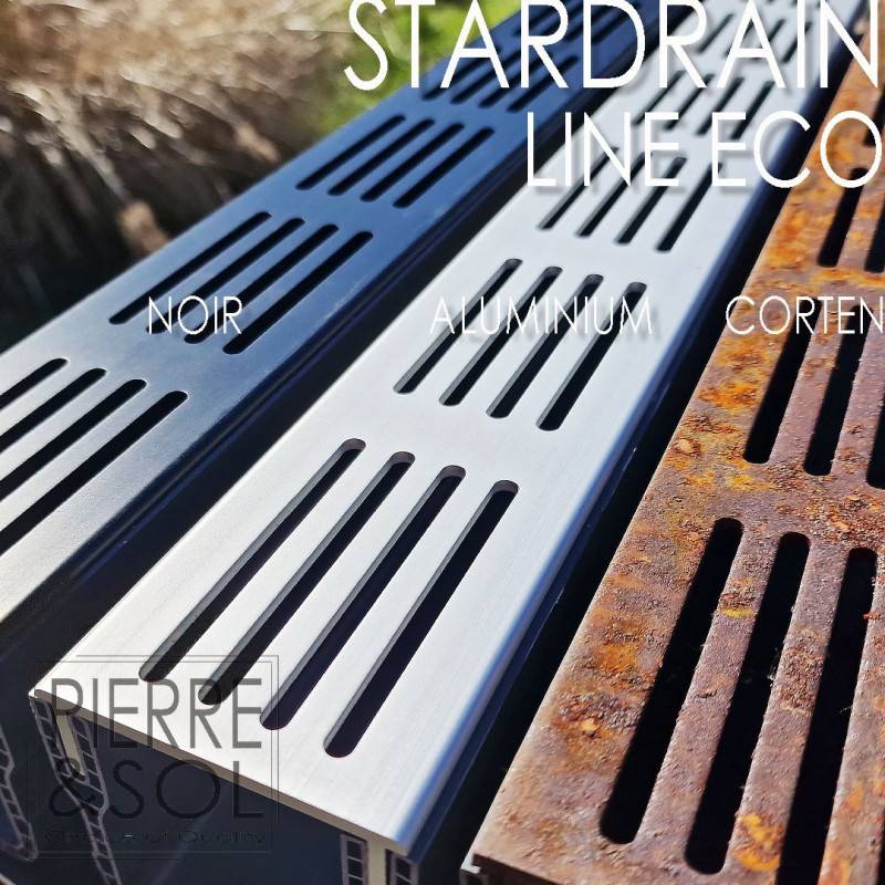 Caniveau XXS MINI L 6,5 cm Grille acier Corten - StarDrain - LINE ECO -       Caniveau de 100 cm - Image 4