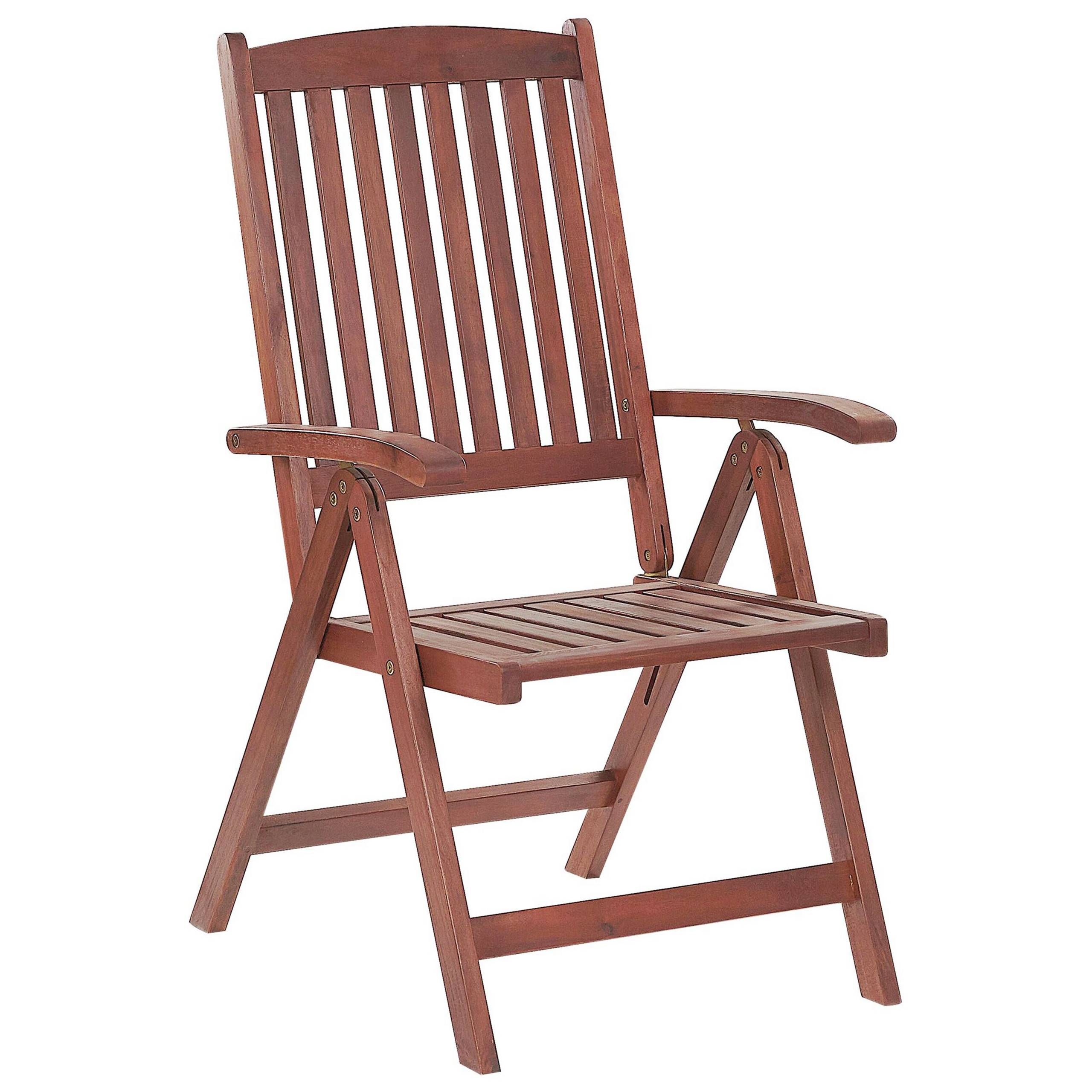 Beliani - Chaise Metteur en Scène Marron en Bois d'Acacia Transat Inclinable Résistant pour Jardin ou Terrasse au Style Méditerranéen - Imagen 1