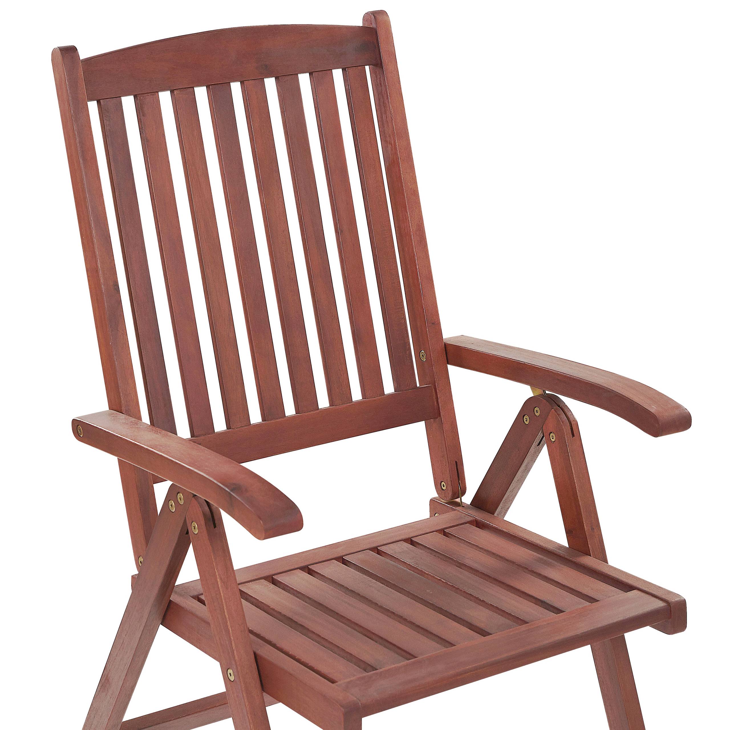 Beliani - Chaise Metteur en Scène Marron en Bois d'Acacia Transat Inclinable Résistant pour Jardin ou Terrasse au Style Méditerranéen - Imagen 8