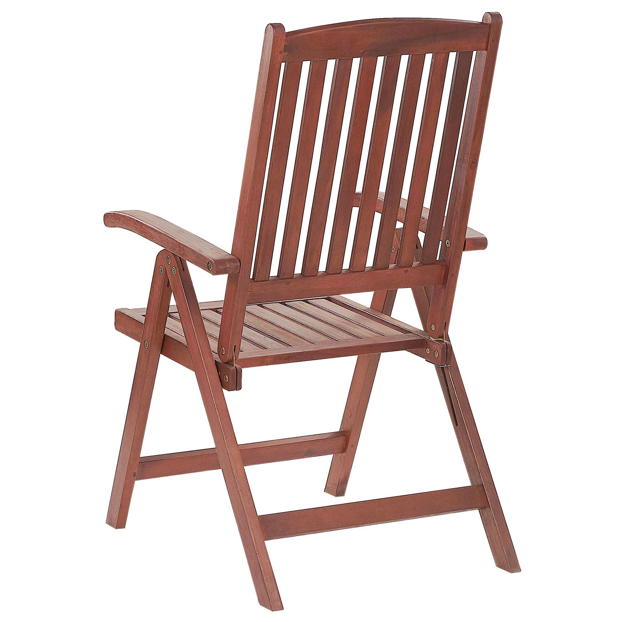 Beliani - Chaise Metteur en Scène Marron en Bois d'Acacia Transat Inclinable Résistant pour Jardin ou Terrasse au Style Méditerranéen - Imagen 6