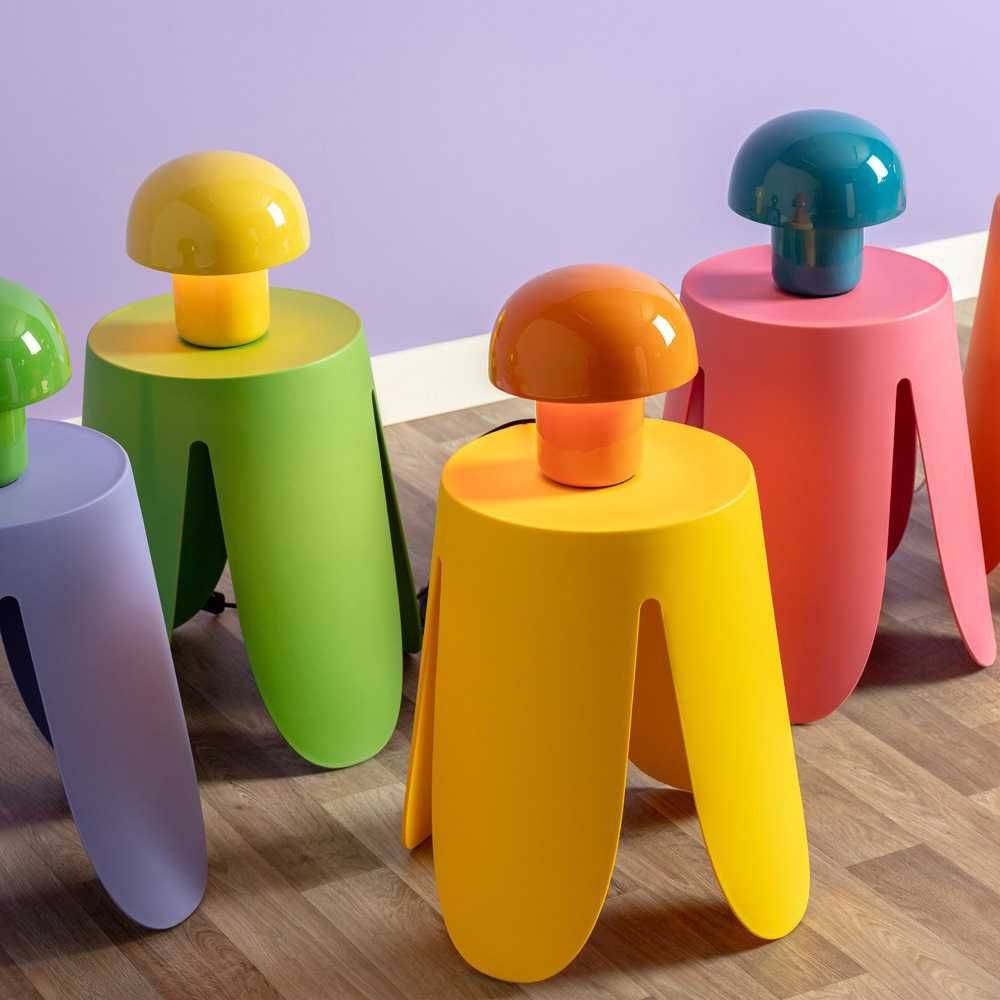 Leitmotiv - Lampe à poser en métal coloré Fat Mushroom Mini Orange - Imagen 2