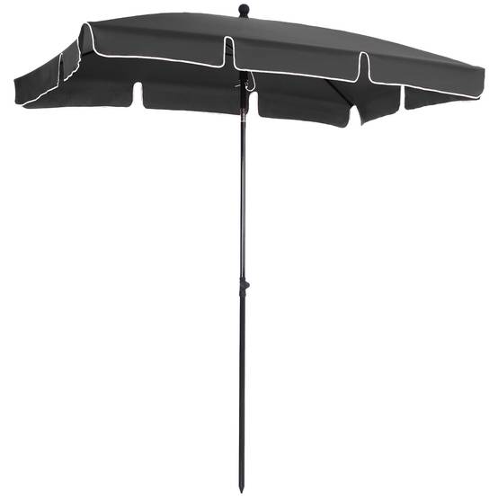 Parasol de jardin Parasol droit rectangulaire inclinable - 198x130x245cm Aluminium Gris fr278 - Image 2