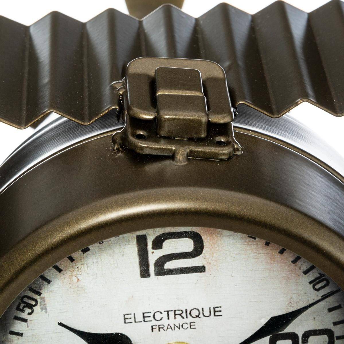 Horloge à poser Avion en métal aspect vieilli déco industrielle - Imagen 3
